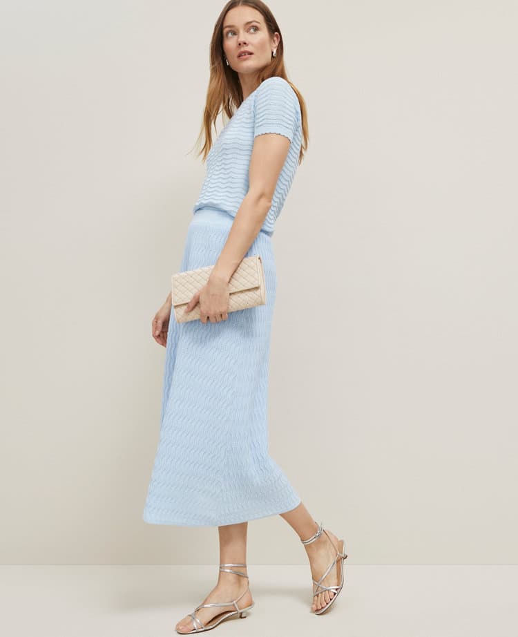 Wavy Stitch Midi Skirt - image 1