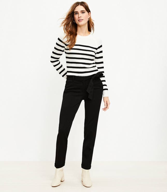 Petite Curvy Devin Tie Waist Slim Pants - image 2