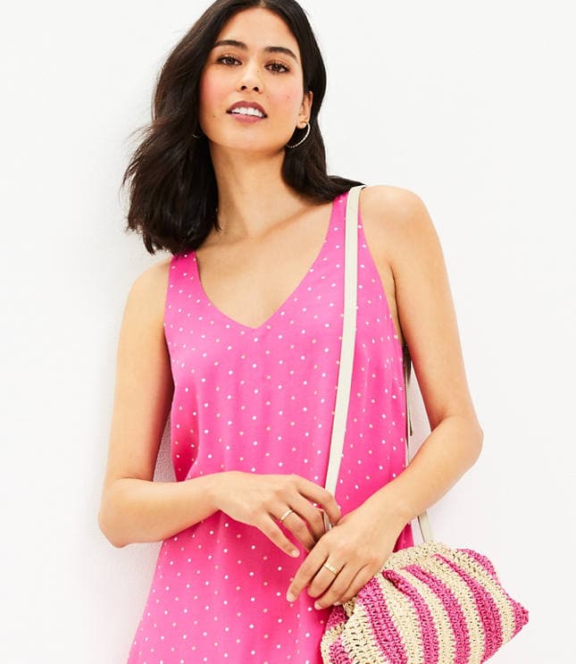 Petite Dotted Criss Cross Back Swing Dress - image 2