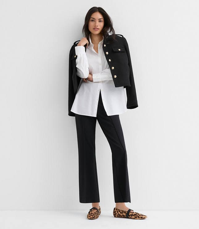Pintucked Kick Crop Pants in Ponte - image 1