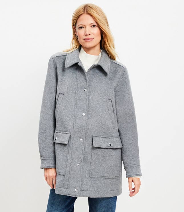 Tall Heathered Brushed Barn Jacket - image 1