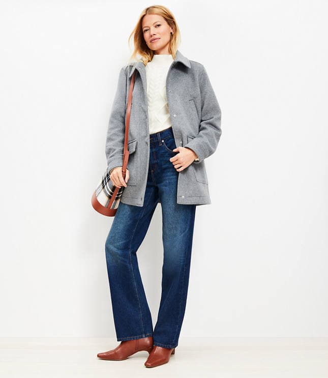 Tall Heathered Brushed Barn Jacket - image 2