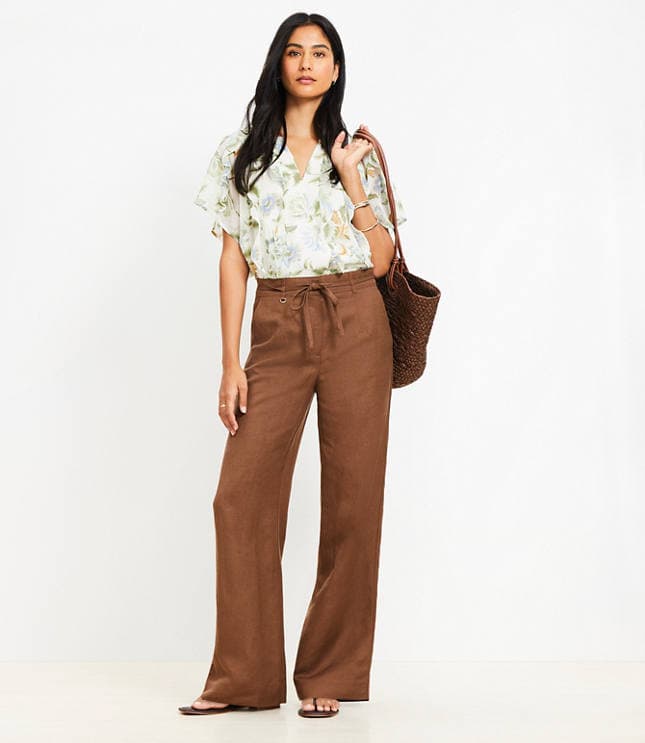 Straight Pants in Linen Blend - image 1