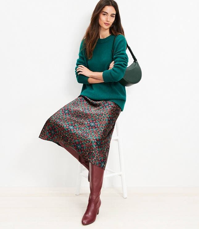 Rib Trim Tunic Sweater - image 1