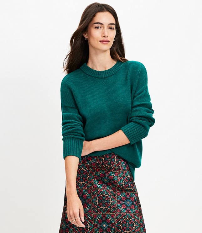 Rib Trim Tunic Sweater - image 2