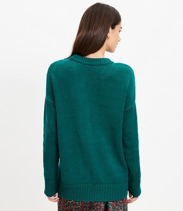 Rib Trim Tunic Sweater - image 3