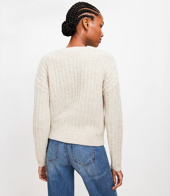 Sparkle Button Sequin V-Neck Pocket Cardigan - image 3