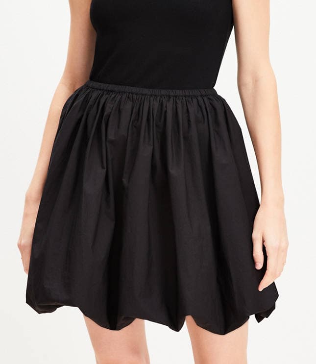 Poplin Ruched Bubble Mini Skirt - image 2