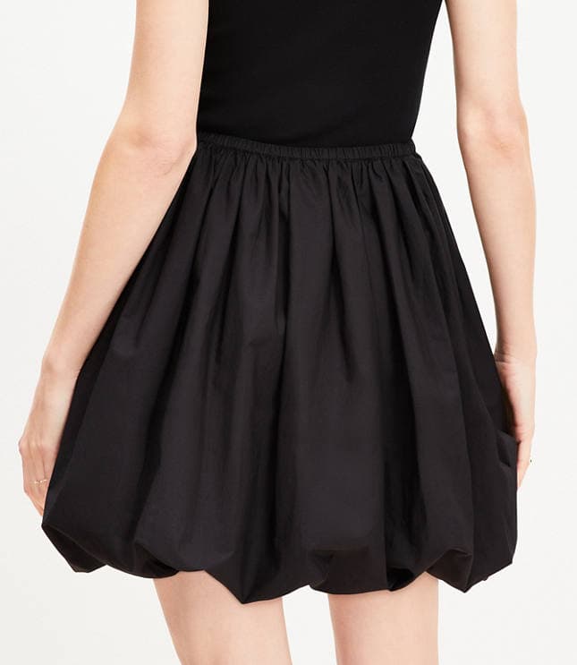 Poplin Ruched Bubble Mini Skirt - image 3