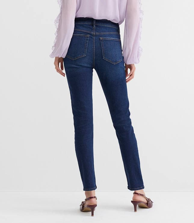 Petite Mid Rise Skinny Jeans in Vintage Dark Wash - image 3