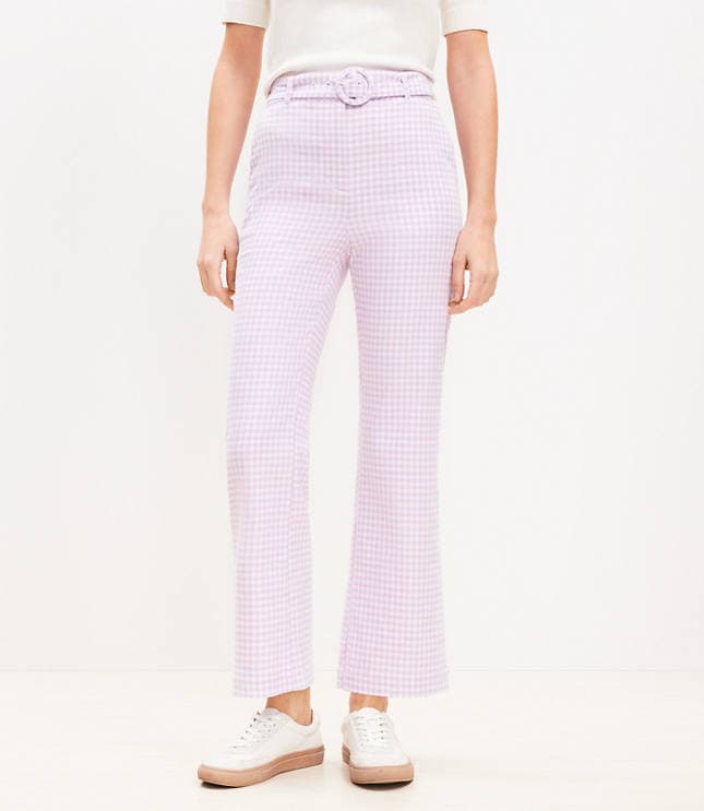 Belted Sutton Kick Crop Pants in Gingham - image 1