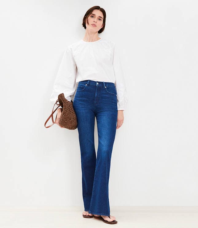 High Rise Slim Flare Jeans in Dark Wash - image 1