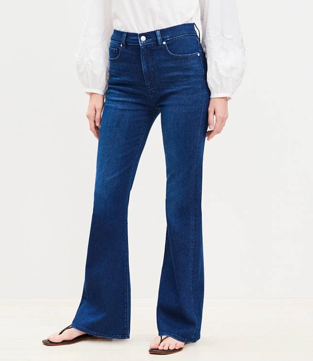 High Rise Slim Flare Jeans in Dark Wash - image 2