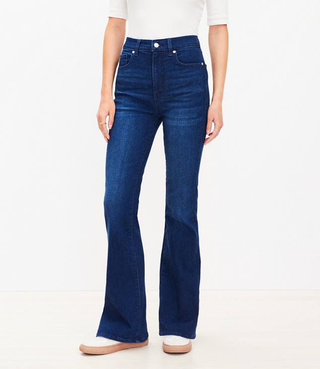 High Rise Slim Flare Jeans in Dark Wash - image 3