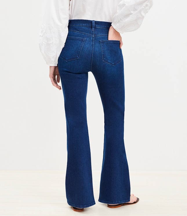 High Rise Slim Flare Jeans in Dark Wash - image 4