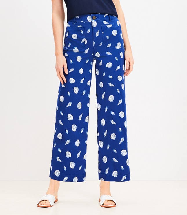 Palmer Wide Leg Crop Pants in Shell Print - image 1