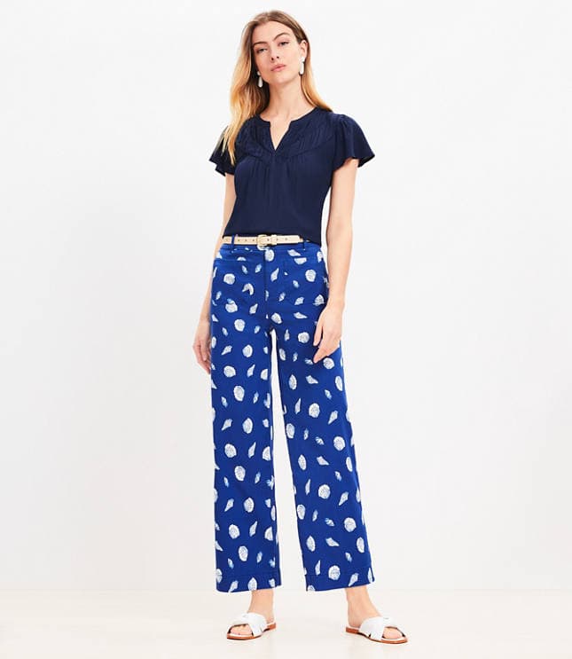 Palmer Wide Leg Crop Pants in Shell Print - image 2