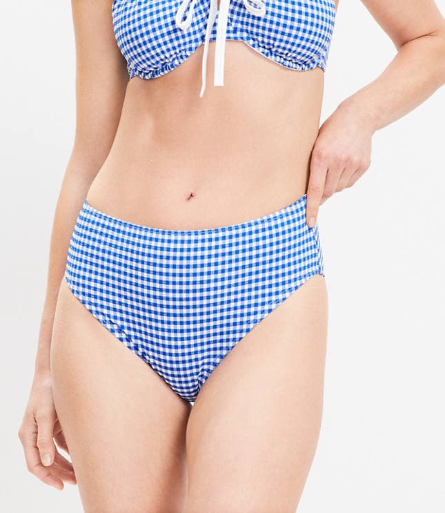 LOFT Beach Gingham High Waist Bikini Bottom - image 2