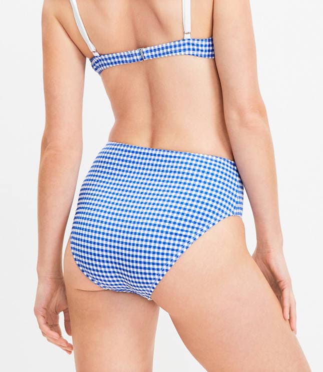 LOFT Beach Gingham High Waist Bikini Bottom - image 3
