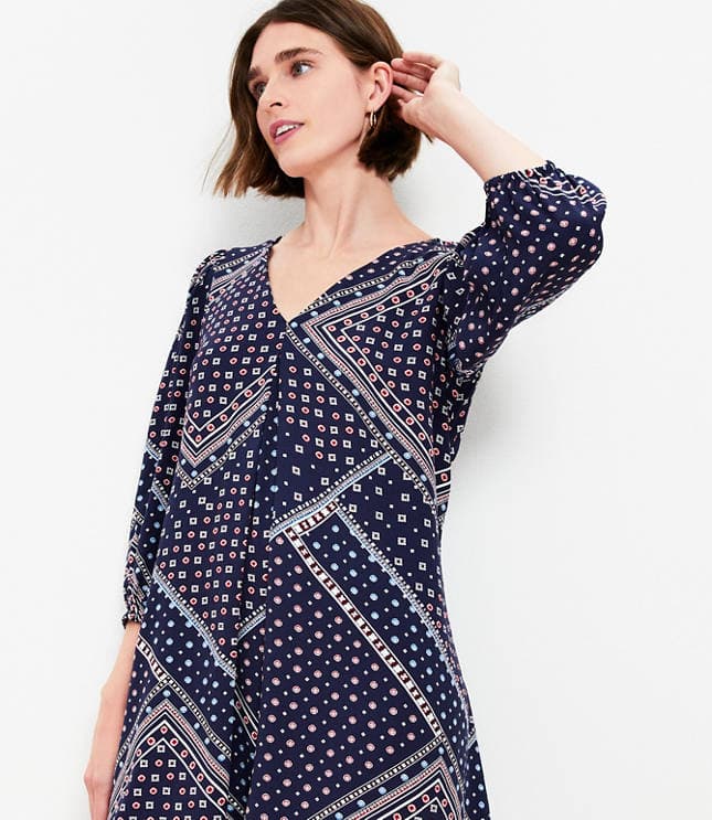 Bandana Print Pleated Mini Pocket Dress - image 2