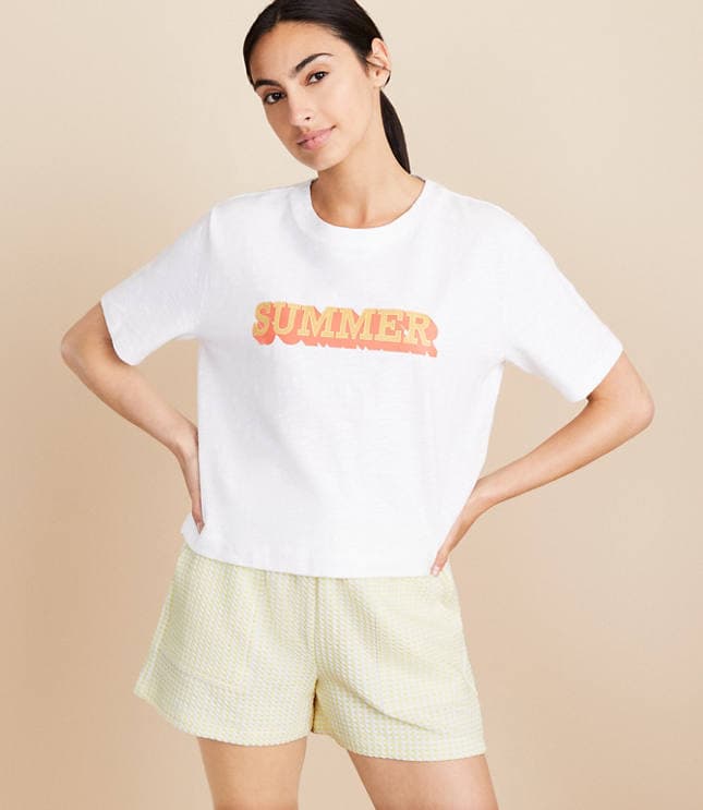 Lou & Grey Summer Cropped Soft Slub Tee - image 1