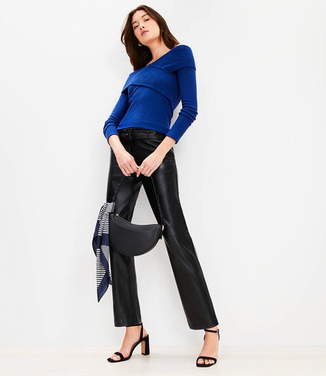 Belted Riviera Slim Pants in Faux Leather - image 1