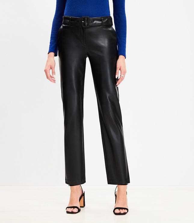 Belted Riviera Slim Pants in Faux Leather - image 2