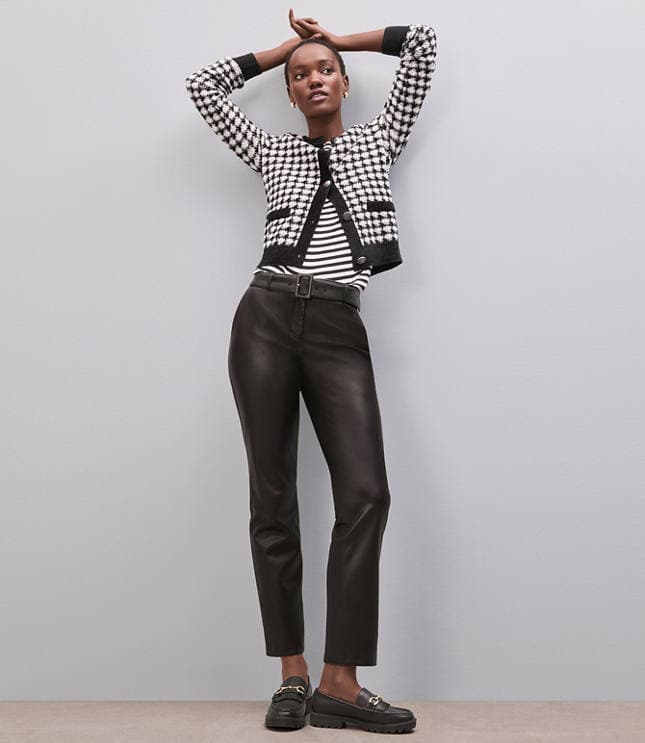 Belted Riviera Slim Pants in Faux Leather - image 4