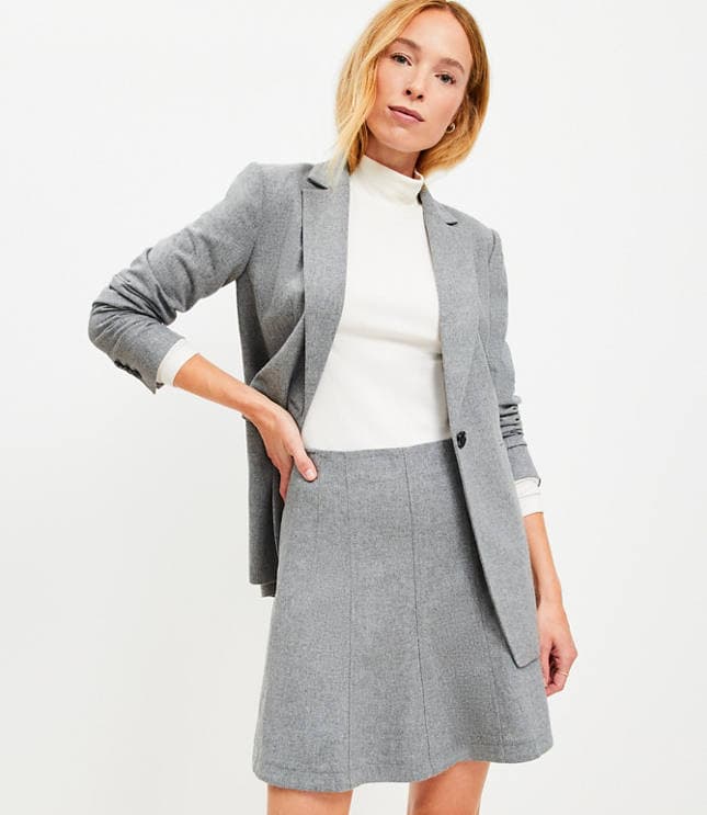 Petite Wool Blend Seamed Mini Skirt - image 1
