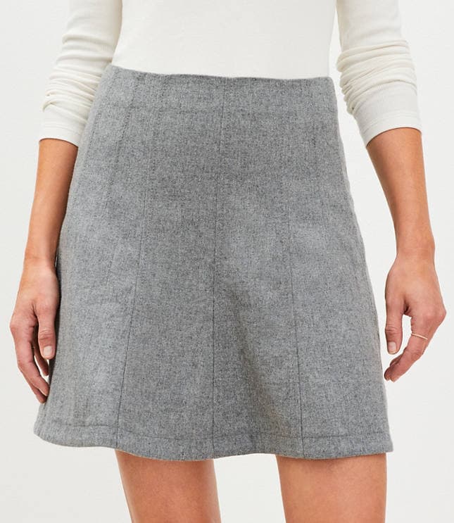 Petite Wool Blend Seamed Mini Skirt - image 2