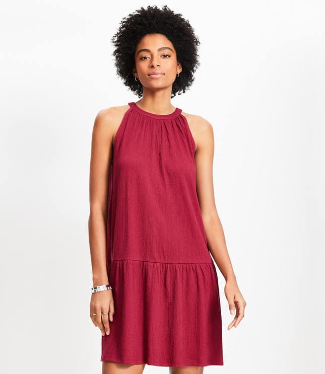 Crinkle Flounce Mini Halter Dress - image 2