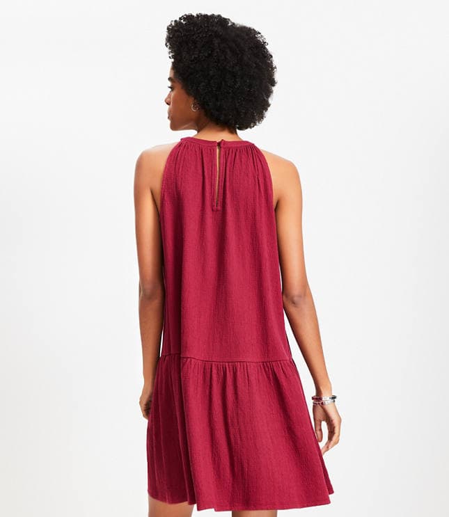 Crinkle Flounce Mini Halter Dress - image 3