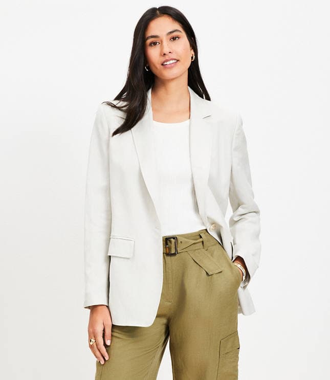 Tall Oversized Linen Cotton Modern Blazer - image 1