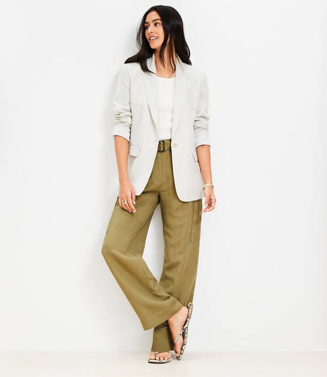Tall Oversized Linen Cotton Modern Blazer - image 2
