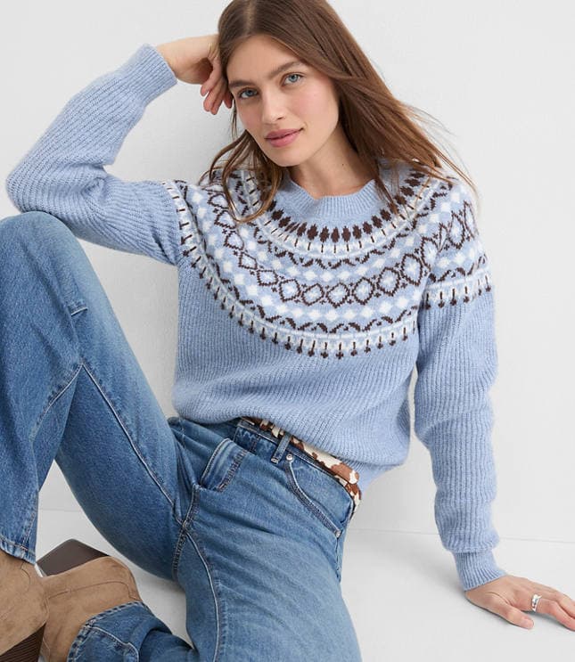 Fair Isle Ribbed Sweater