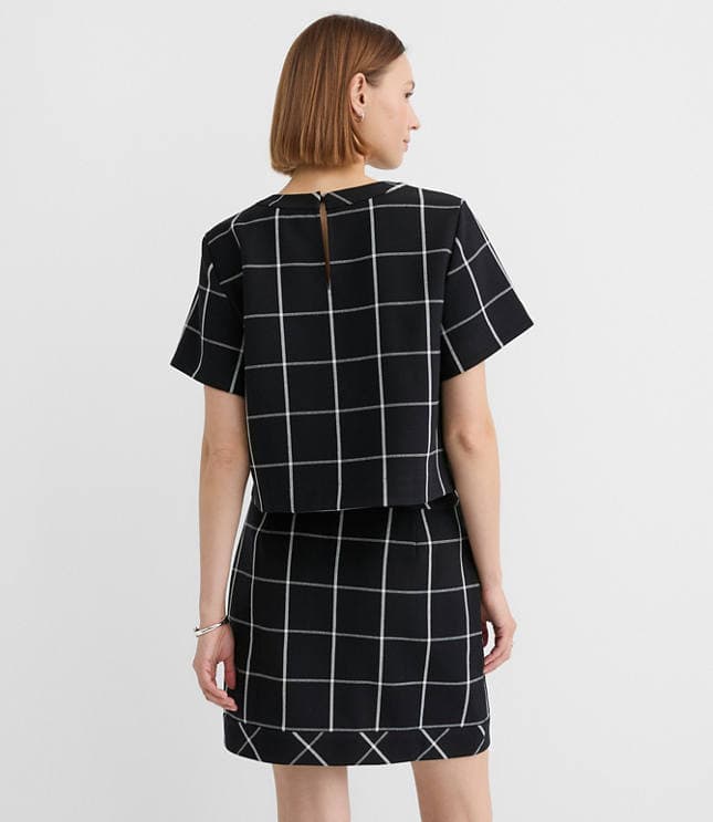 Windowpane Frame Neck Top - image 3