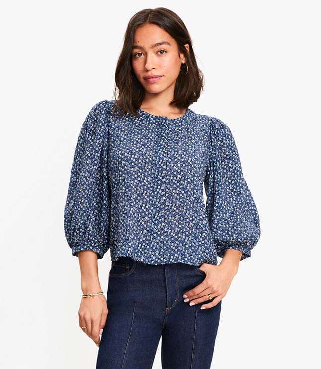 Garden Balloon Sleeve Blouse - image 1