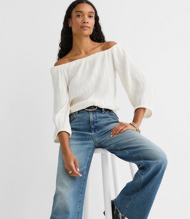 Pleated Off The Shoulder Blouse - image 1
