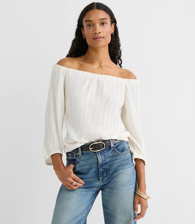 Pleated Off The Shoulder Blouse - image 2