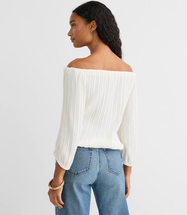 Pleated Off The Shoulder Blouse - image 3