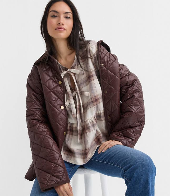 Plaid Flannel Bow Peplum Top - image 2