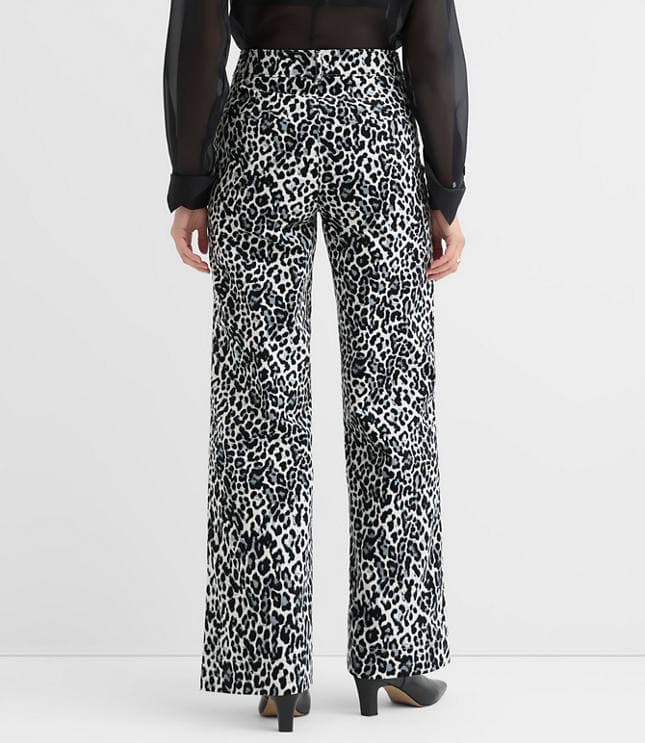 Petite Palmer Wide Leg Pants in Leopard Print Velvet - image 3