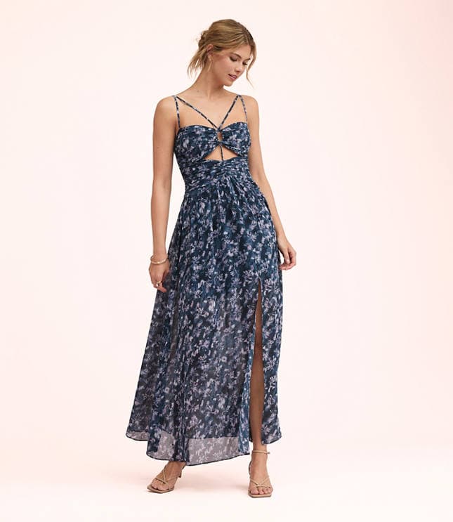 Lately Floral Strappy Cutout Maxi Dress - image 1