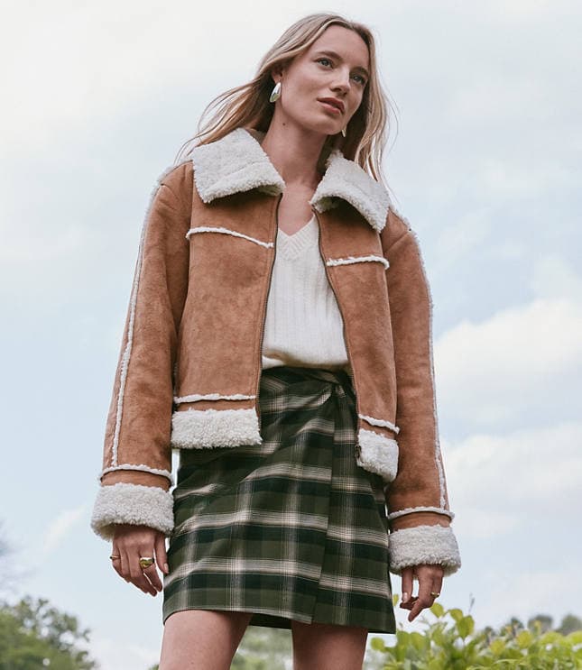 Plaid Brushed Flannel Twist Mini Skirt - image 1