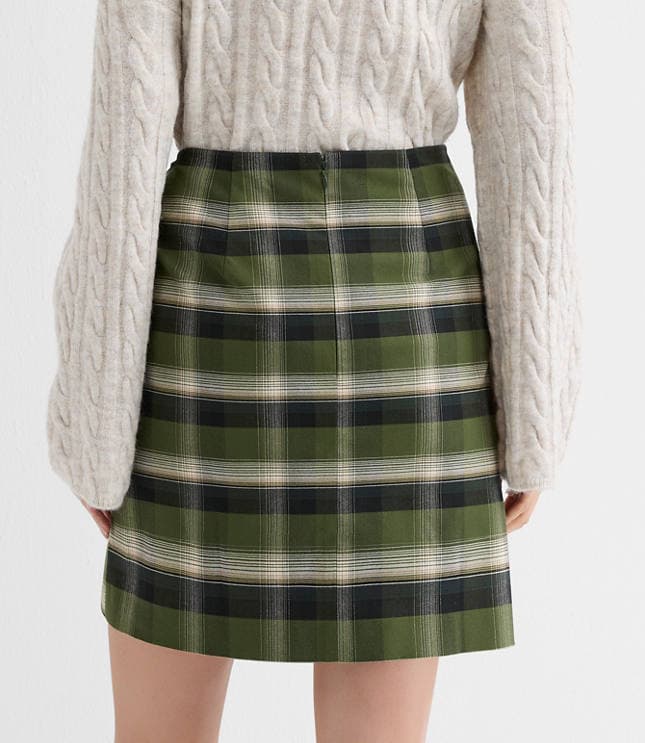 Plaid Brushed Flannel Twist Mini Skirt - image 4