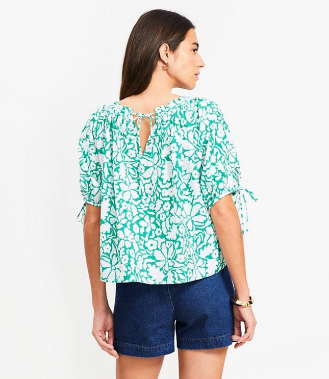 Floral Tie Cuff Blouse - image 3