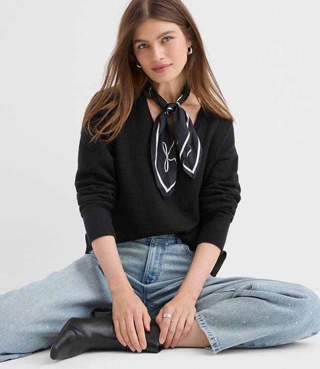 V-Neck Relaxed Everyday Sweater - image 1