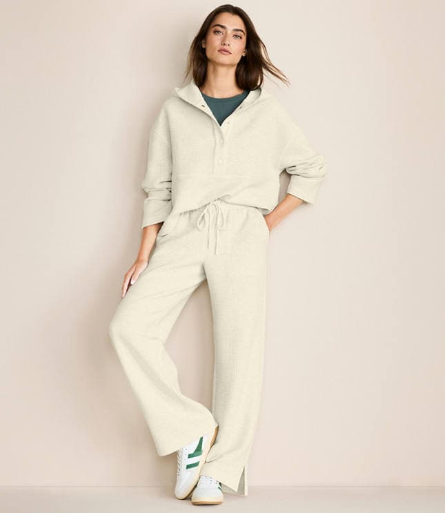 Lou & Grey Heathered Wafflestitch Straight Leg Pants - image 2