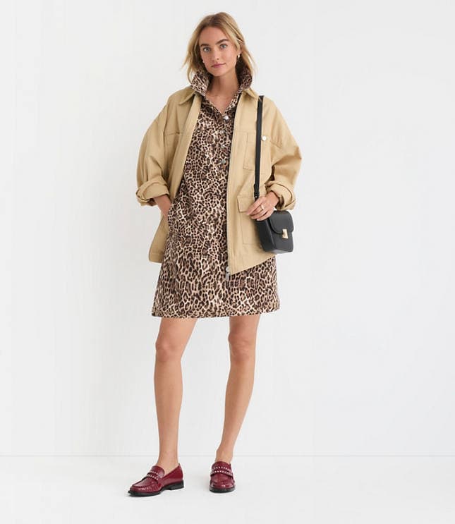 Petite Leopard Print Mini Pocket Dress - image 3