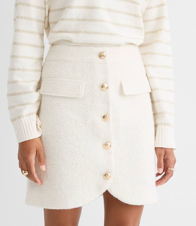 Boucle Button Mini Skirt - image 2